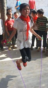 Little girl jump rope